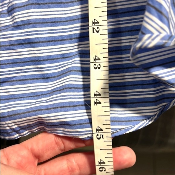 ⭐️Vince Camuto Tiered Blue Stripe,Layered Ruffle Hem,Sleeveless, EUC Size 2 - Picture 16 of 16